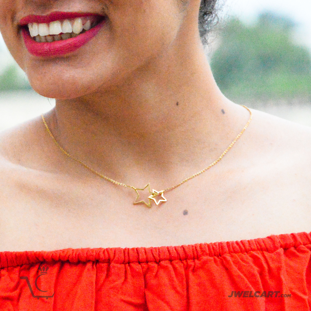 Star Design Dainty 18k Gold Plated Necklace jwelcart