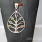 Healing Seven Chakra Leaf Design Silver Pendant