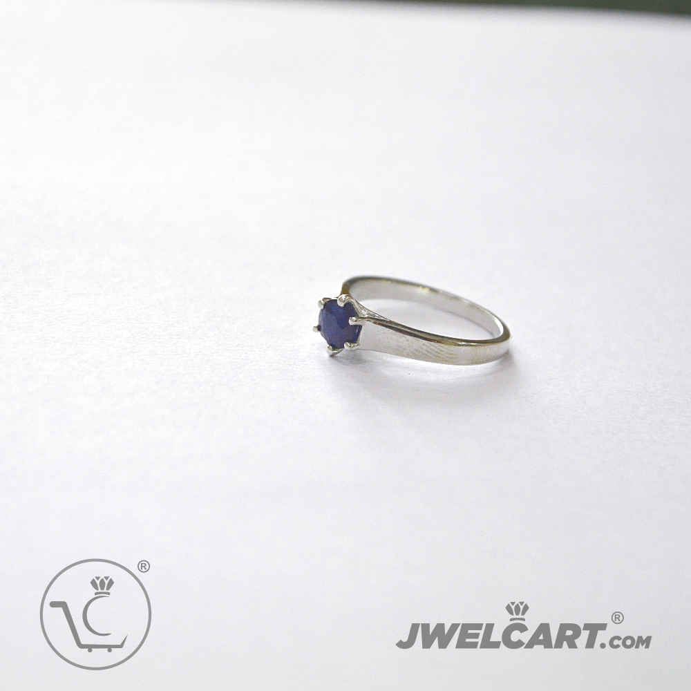 sapphire solitaire silver wedding ring jwelcart.com