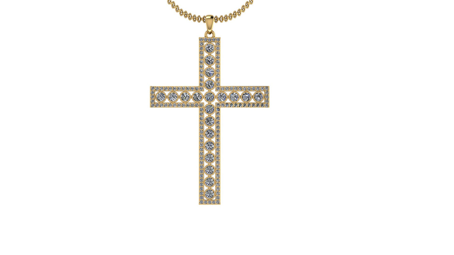 18k Gold plated Cross Silver Pendant Jwelcart.com 