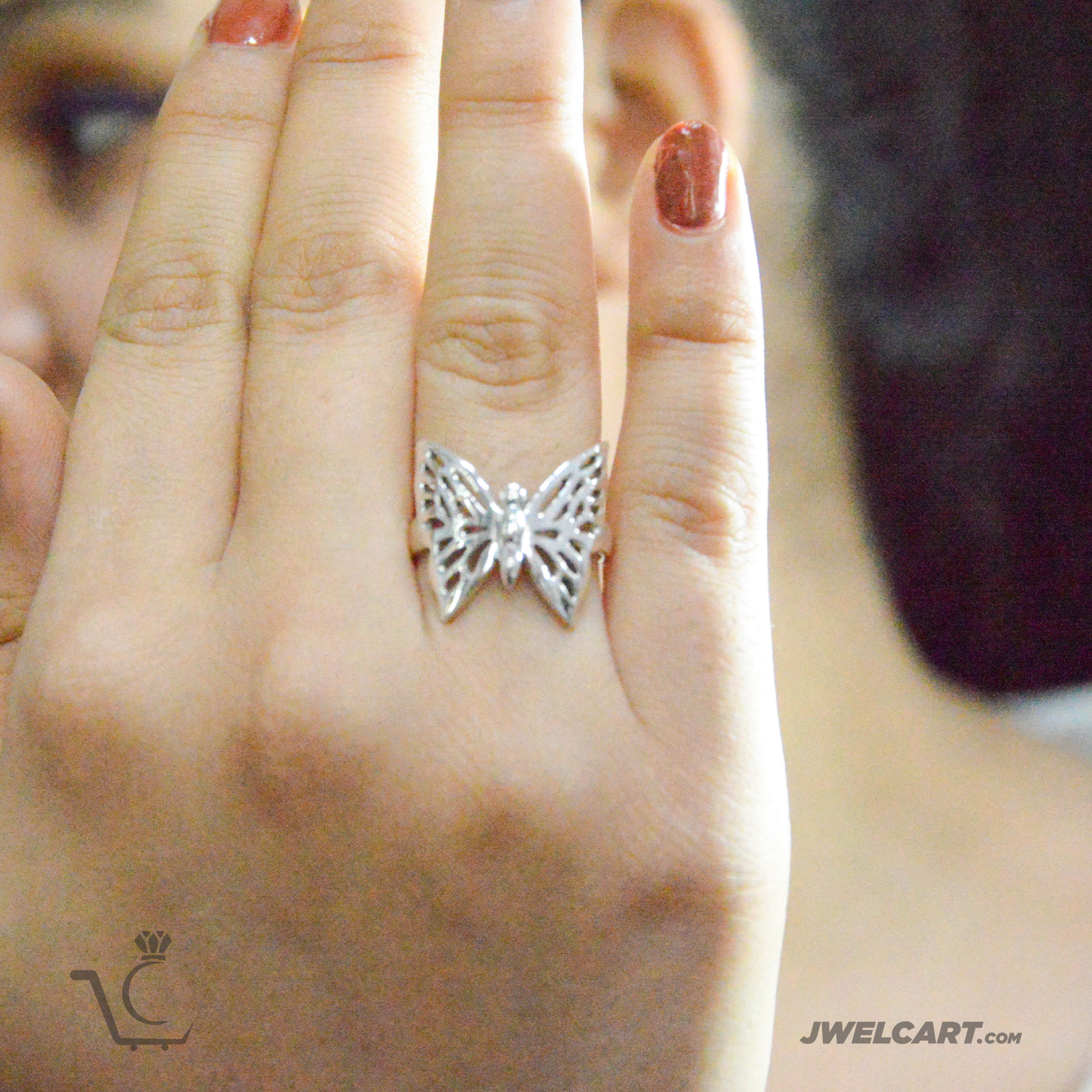 butterfly ring in silver