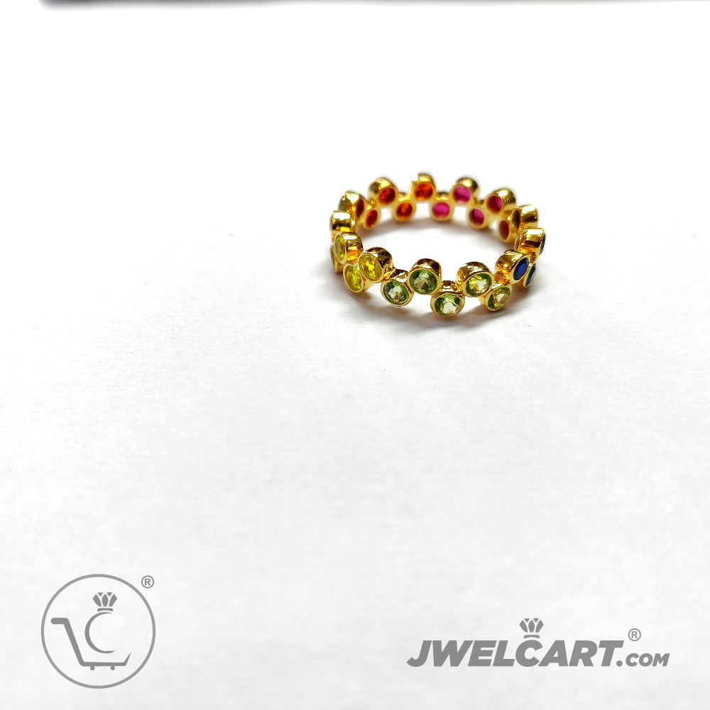 multi stone 18k gold plated silver ring jwelcart.com