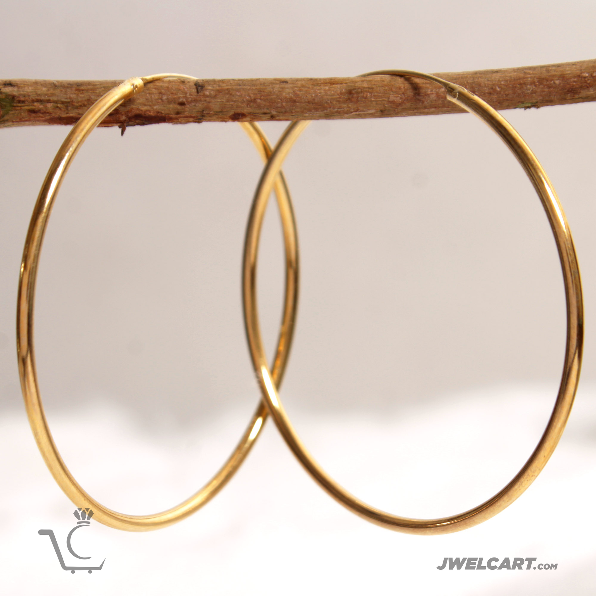 silver bangle earrings with 18k gold plated