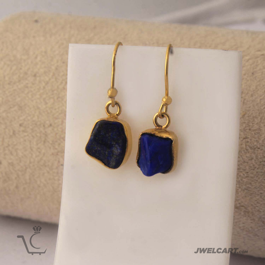 rough lapis lazuli earrings jwelcart.com