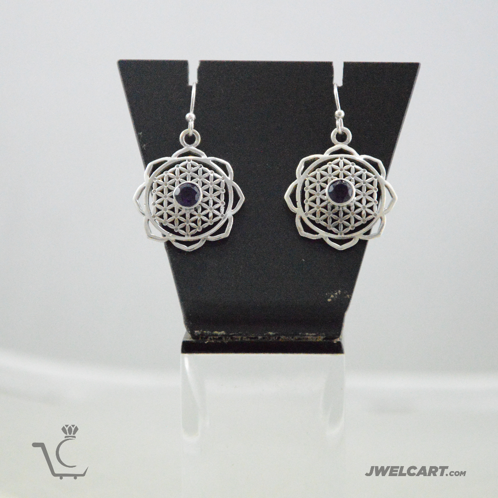 amethyst silver earrings jwelcart.com