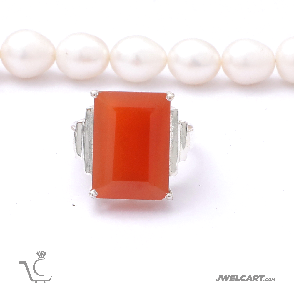 Red Onyx womens Silver ring jwelcart.com