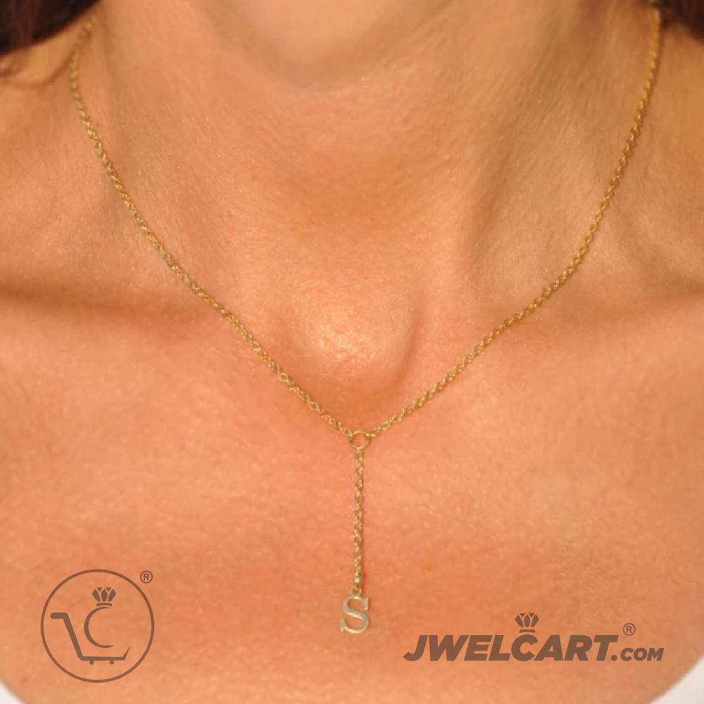 alphabet gold plated necklace chain jwelcart.com