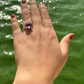 Natural Amethyst Prong Solitaire Silver ring