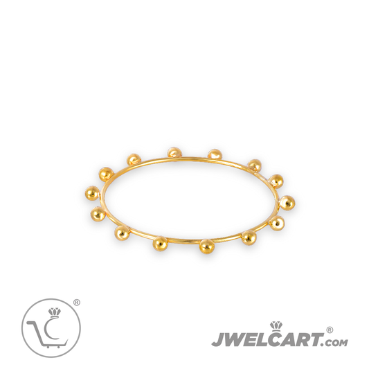 Ball Design Minimum Thin Wire Bangle Real 18k Gold Plated