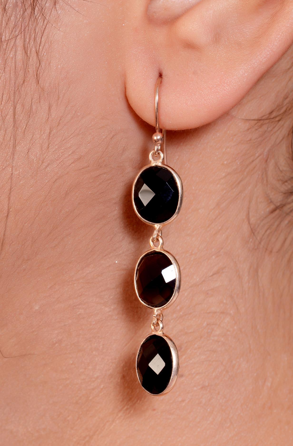black oynx earrings
