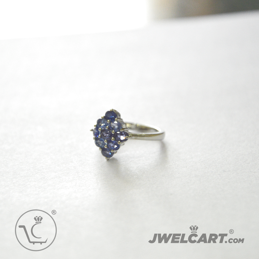 Blue sapphire Silver ring Jwelcart.com 