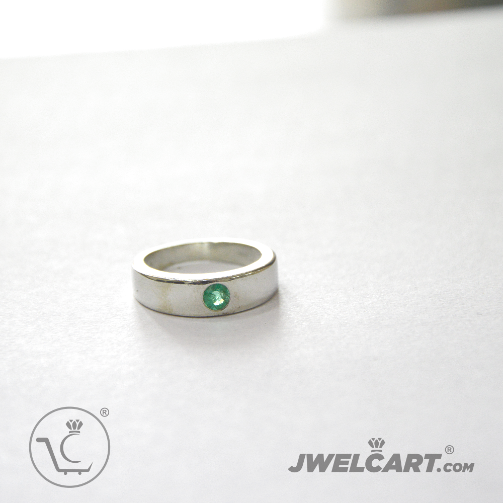 emerald silver mens ring band  jwelcart.com
