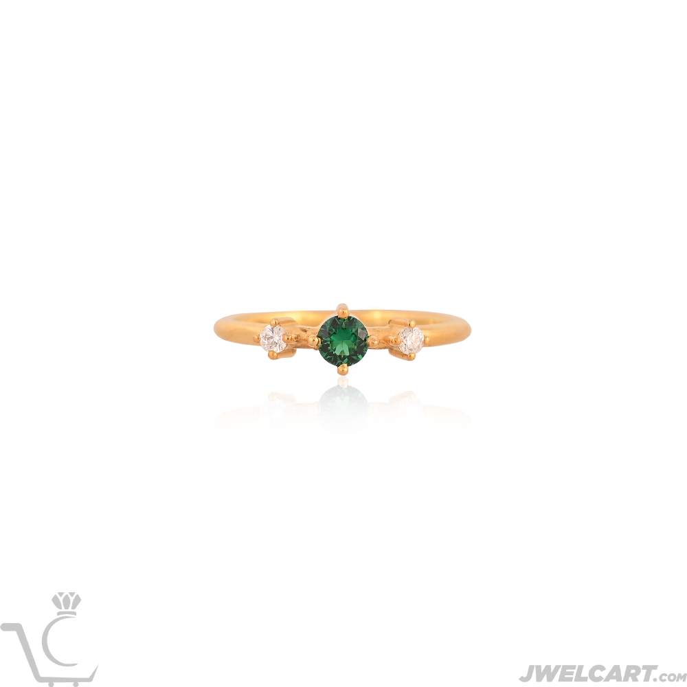green stone gold plated silver ring jwelcart.com