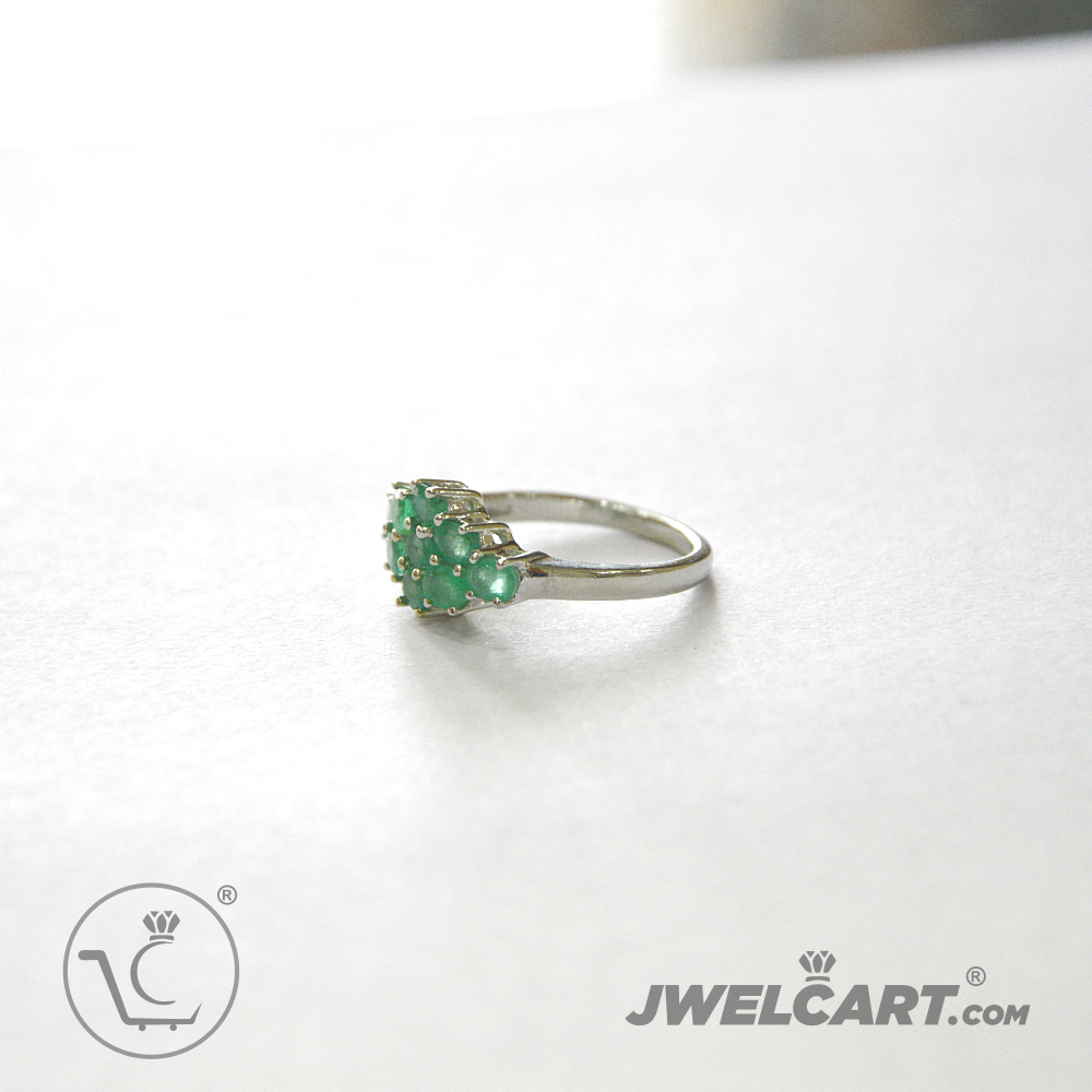 green emerald stone silver ring jwelcart.com