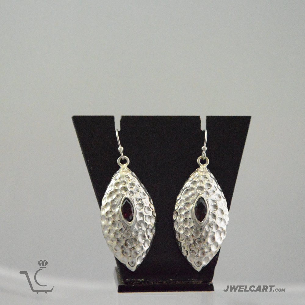 garnet silver earrings jwelcart.com