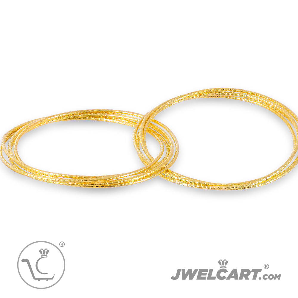 hammered wire bangles set for women in gold jwelcart.com