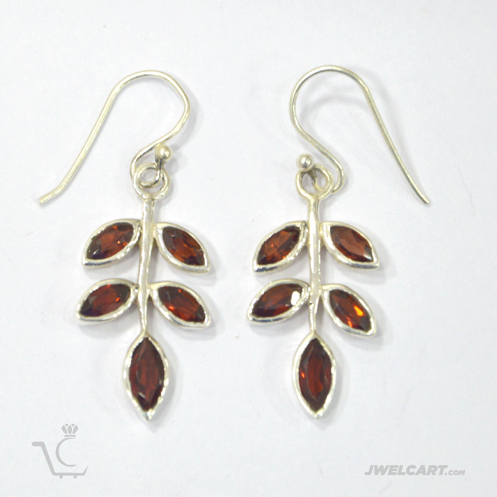leaf design silver earrings jwelcart.com