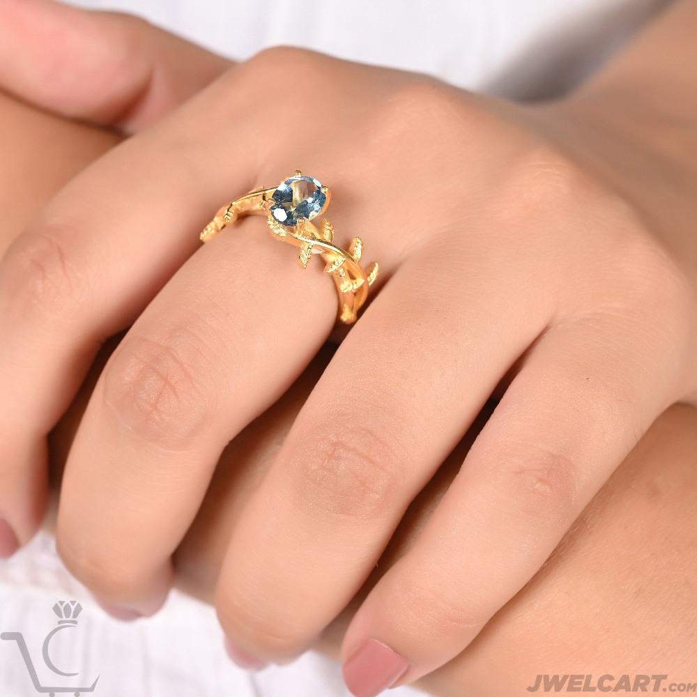 blue stone gold ring  jwelcart.com