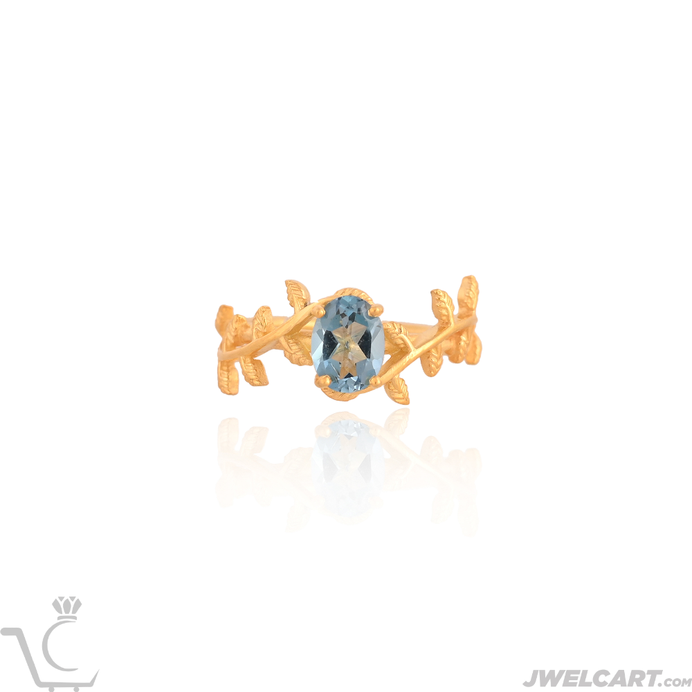 london blue topaz silver gold plated ring jwelcart.com