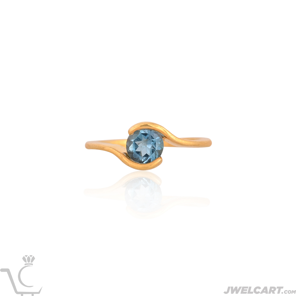 London blue topaz gold ring Jwelcart.com