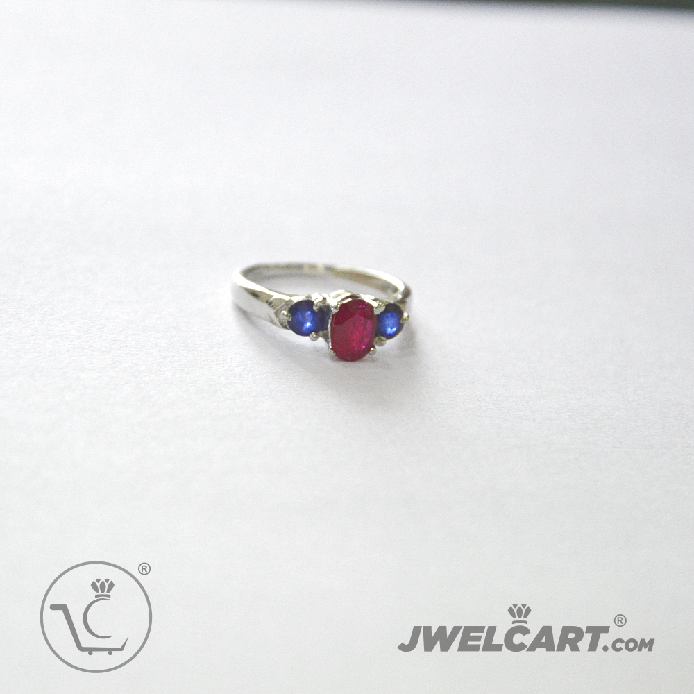 blue sapphire silver ring jwelcart.com