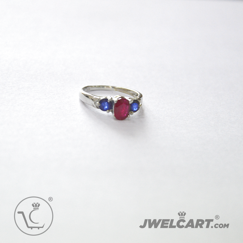 Pink ruby silver ring jwelcart.com