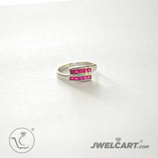 pink ruby silver ring jwelcart.com
