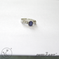 blue sapphire diamond mens silver ring jwelcart.com